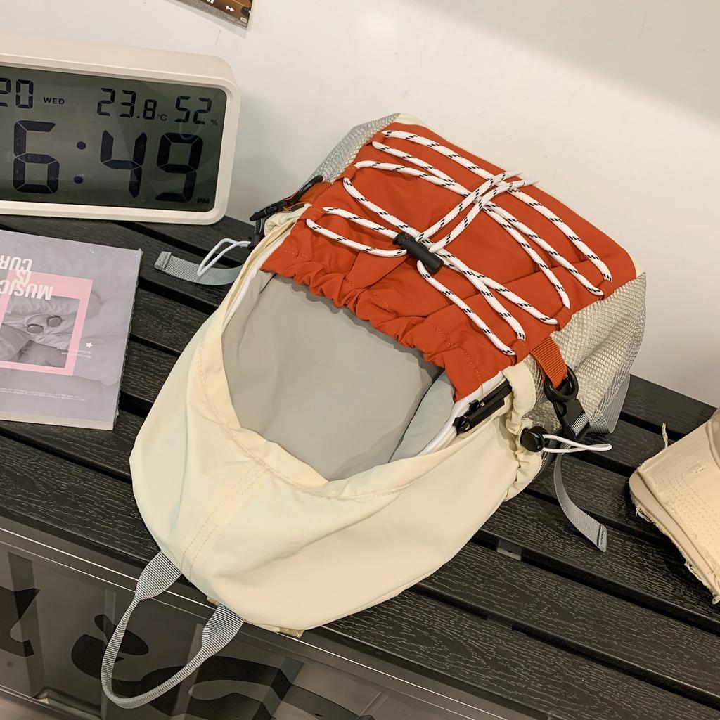 2025 Neuer Koreanischer - Stil Niedlicher und Schlichter Schulranzen mit Großer Kapazität: Lässiger, leichter Doppel-Schulter-Rucksack, Farbe - Bloc