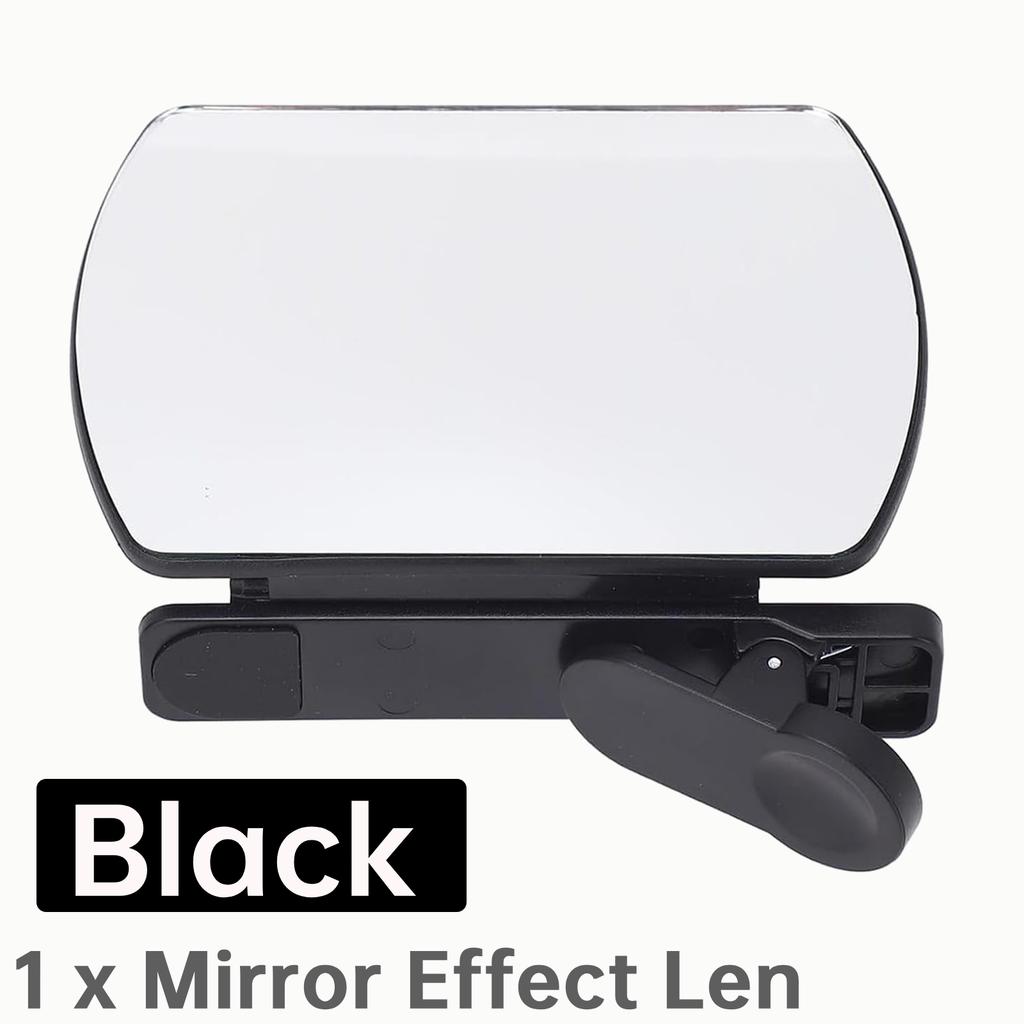 Adjustable Folding HD Glass Mirror W/ Adjustable Angle Smartphone Camera Reflection Clip Kit for Outdoor Travel Photography
