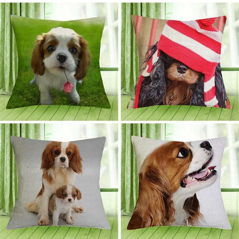 Cavalier King Charles Spaniel Bedrukte Serie Bank Creatieve Kussenhoes Eenvoudige Kussensloop Huisdecoratie Feest