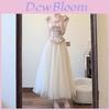 Cotton Blend Mesh Skirt With High Waist And Flared Design For Elegant Spring Summer Look