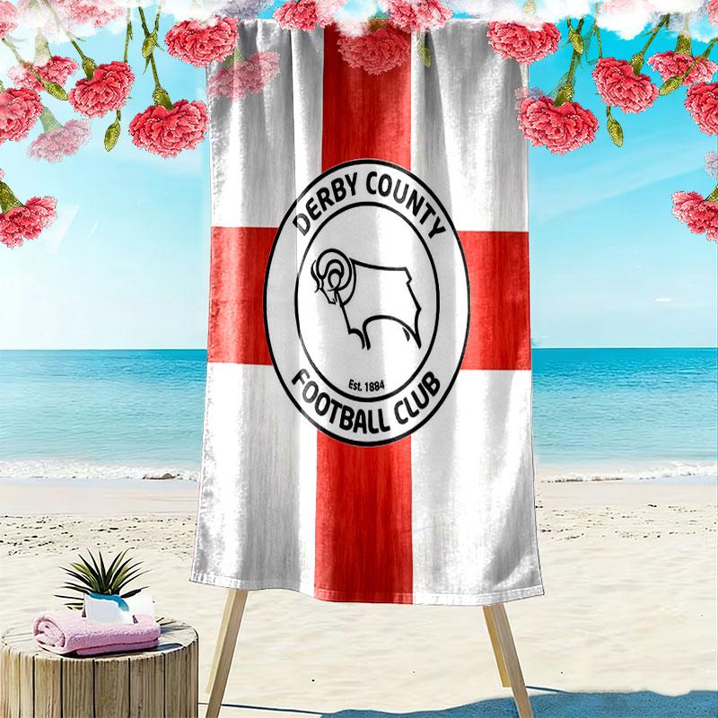 Derby County poster Beach Towel, Large Soft Quick Dry Towel for Beach Camping Swimming