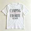 Camping Is My Favorite Season Graphic Tshirt Minimalist Camping Lover Tee Outdoor Hiking Nature Casual Top Gift For Campers