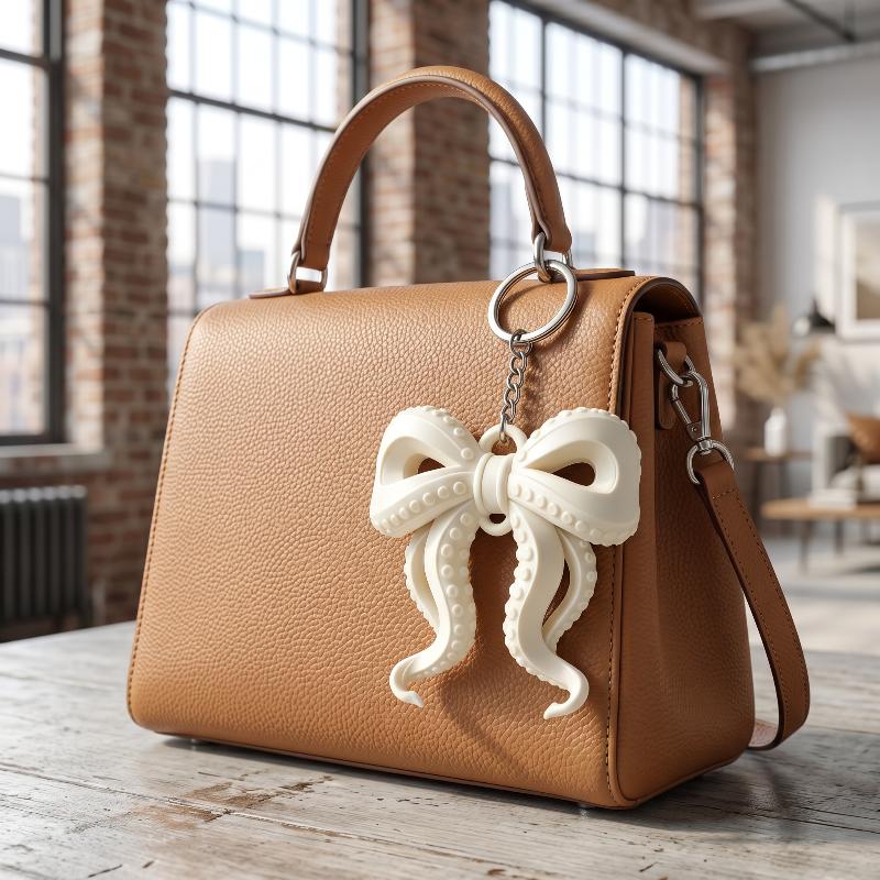 Colorful Korean Octopus Tentacle Bow Keychains Fun 3D Printed Bag Pendant Accessory For Bags Keys And Creative Gift