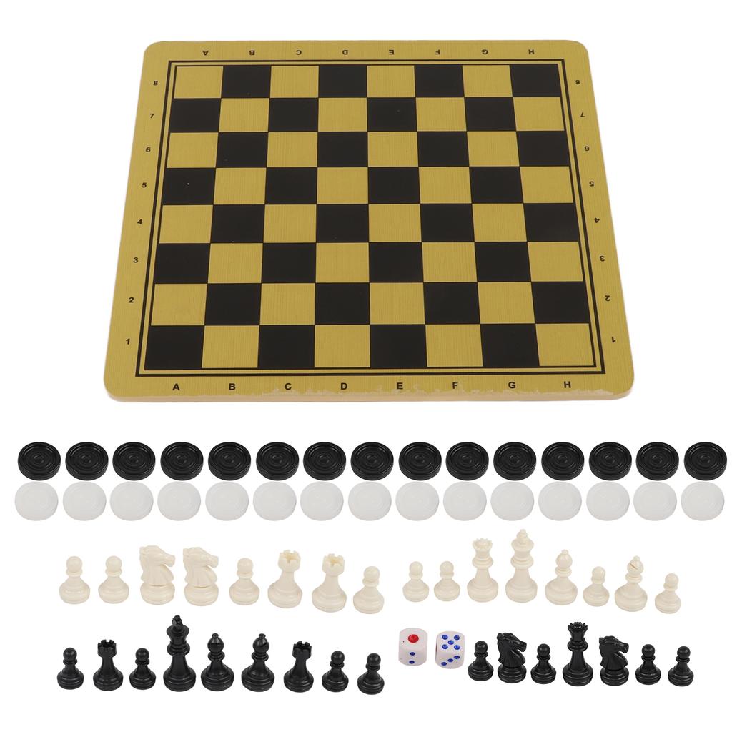 3 in 1 Wooden Chess Board Set Travel Games International Chess Checkers Toy Game Board Toy