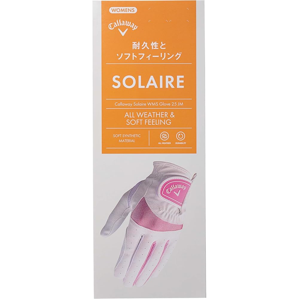 Callaway Solaire Dual Women's Golf Gloves White/Pink 19cm Size for Both Hands