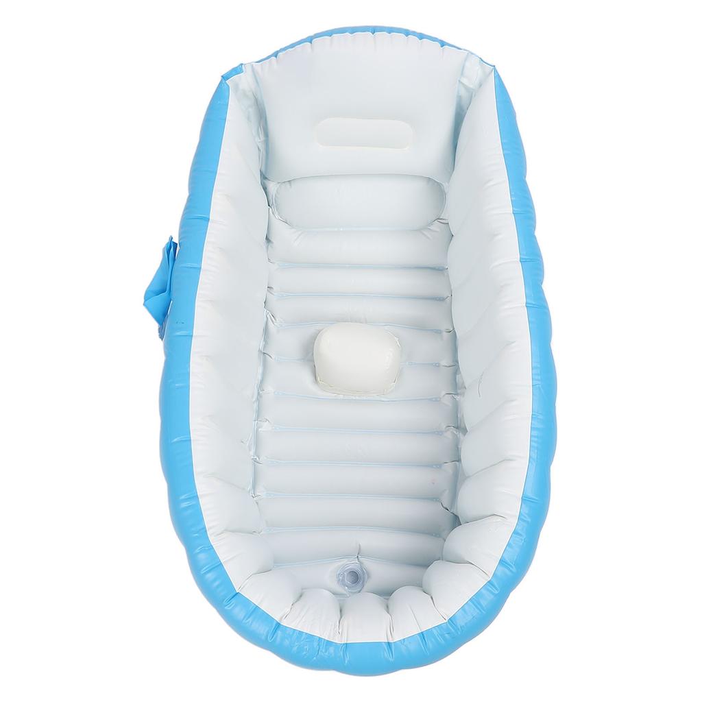 Inflatable Baby Bathtub with Air Pump Anti Leakage Ergonomic Backrest Folding Toddler Bath Tub