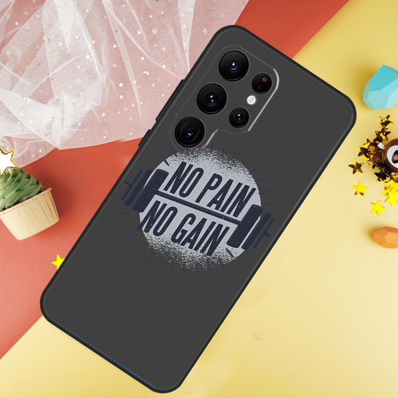 No Pain No Gain Gym Case For Samsung Galaxy S22 S23 S24 Ultra S8 S9 S10 Plus Note 10 20 Ultra S20 S21 FE Cover