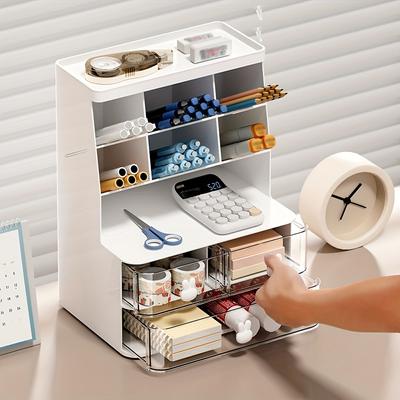 Maximieren Sie den Platz auf Ihrem Schreibtisch mit dieser mehrschichtigen Aufbewahrungsbox für Bürobedarf!