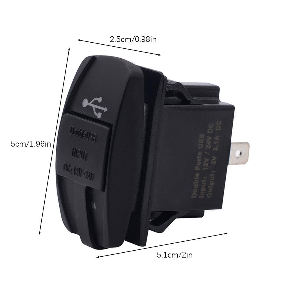 5V 3.1A Dual USB Car Motorcycle Charger Socket Adapter Power Outlet