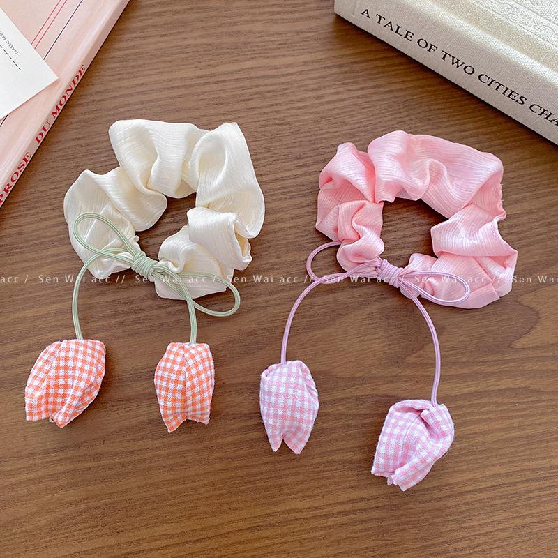 Internet-Promi gleiche Tulpenblumen-Haarband weibliches Sommer-Haarseil Jahr Pferdeschwanz Gummiband