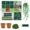 Crystal Leaf Pieces Beaded Plant Kit with Plant Pots Beads Plant Craft  for Plant Lovers