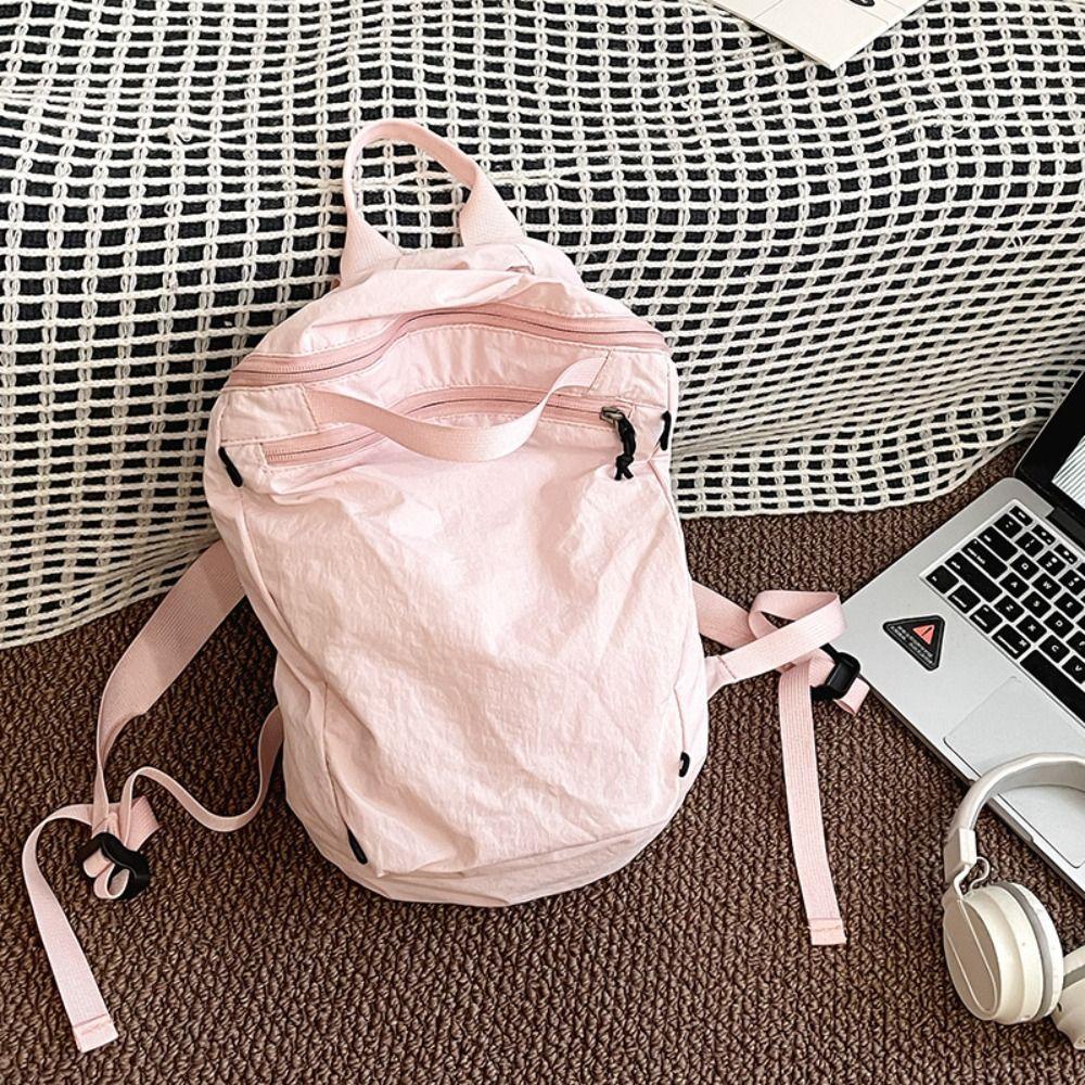 

Niche Design однотонные рюкзаки корейский стиль сумка через плечо повседневная легкая мягкая нейлоновая сумка фитнес розовый