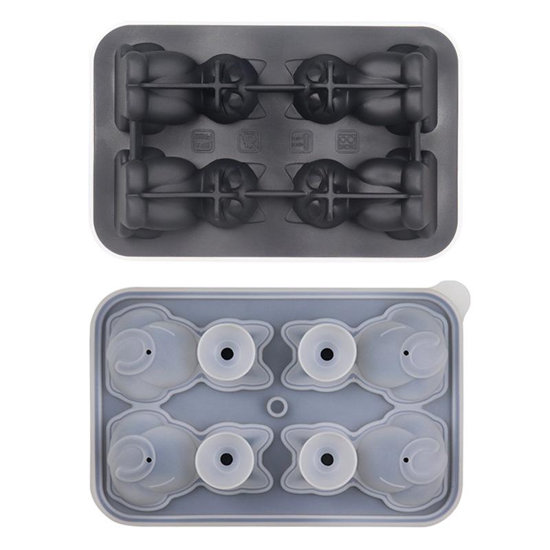 1PC 3D Cat Ice Block Mold Easy To Release Silicone Ice Hockey Device Household Kitchen Ice Making Mold Free of BPA 6