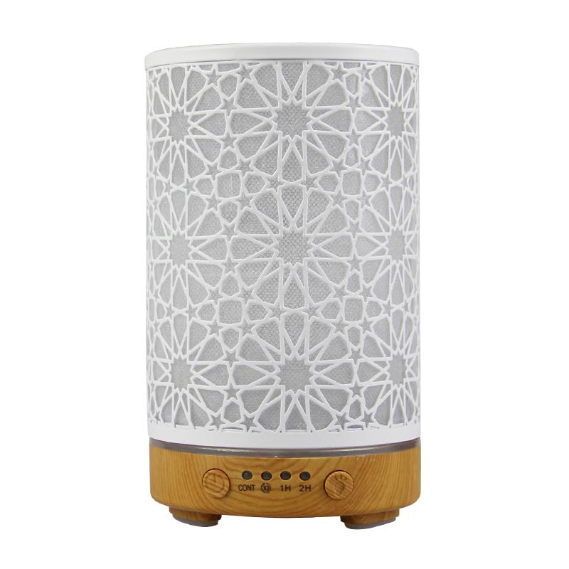 Aroma Diffuser 100ML Timing Function Hollow Star Ultrasonic Air Humidifier Bedroom Essential Oil Diffuser with LED Night Lights