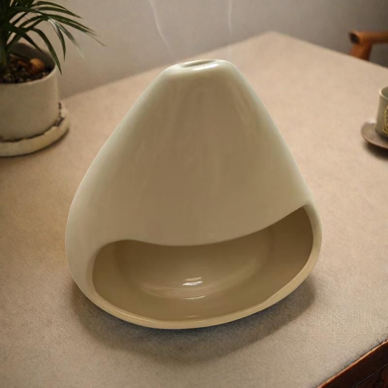 Palo Santo Holder & Incense Burner Handmade Ceramic Cone Burner Modern Minimalist Decor Meditation Aromatherapy Chimney