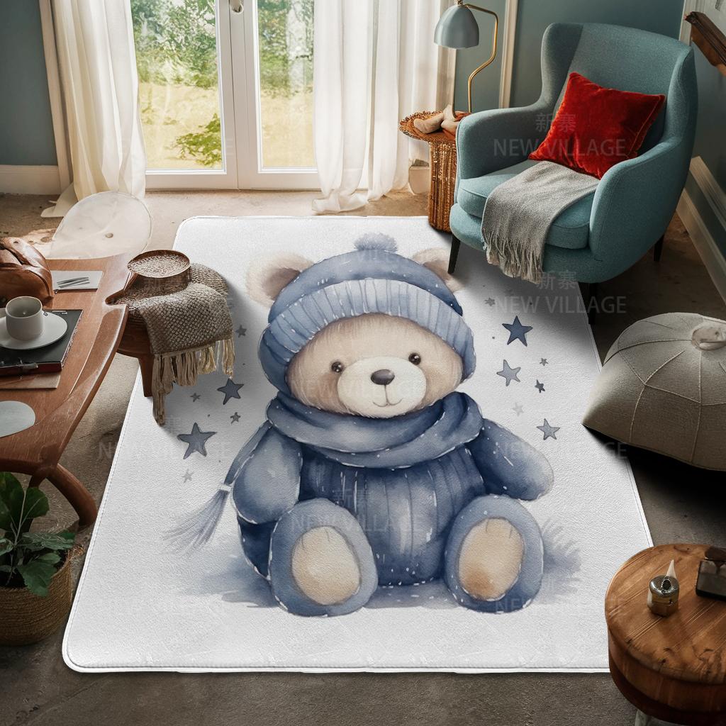 House Entrance Carpet Home Door Mat Living Room Bath Foot Bathroom Non-slip Water Absorption Rugs Bath Merry Christmas Winter