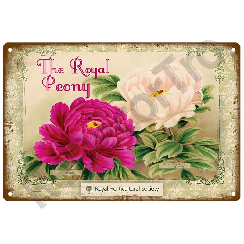 Retro Tin Sign Poster Garden Vintage Wall Poster Metal Sign Decorative Wall Plate Flower Plaque Metal Vintage Decor Accessories