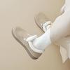 Leather women's winter velvet thick-soled one-pedal single shoes warm cotton shoes
