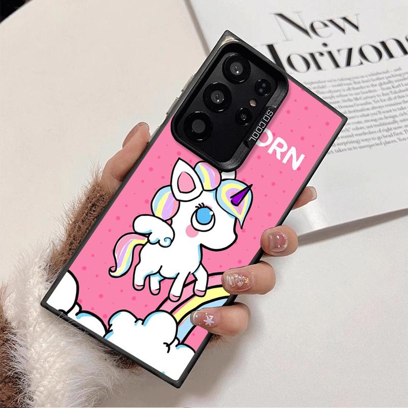 Pink Unicorn Rainbow Shockproof Phone Case for Samsung Galaxy S26 Edge S25 Ultra S24 FE S23 Plus S21 Cover Anti Fall Fundas