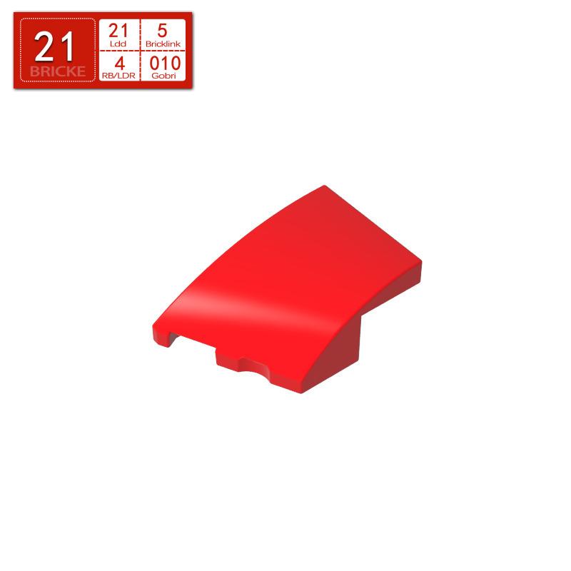 

Curved Slope Wedge Brick (Left) 3x2, Compatible with LEGO Blocks, BRICKE 80177 яскраво-червоного кольору