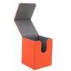 Magnetic Card Box Holds 100 Cards Scratch Resistant PU Leather Game Card Storage Case Vertical