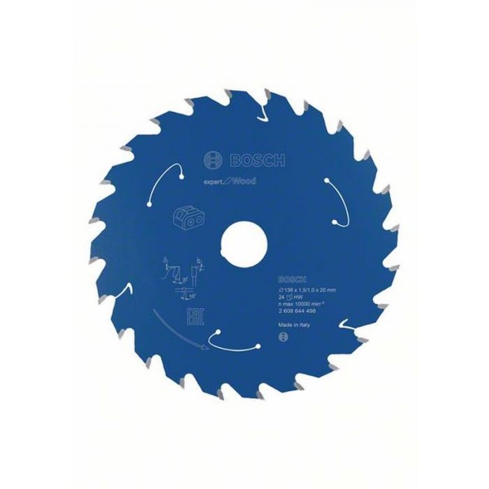 Lame de scie circulaire - Bosch Professional - 136 x 1,5/1 x 20 mm - 24 dents - Acier