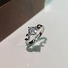 6Pcs Simple single zirconia ring with adjustable opening finger ring wedding accessory ring