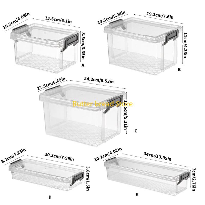 W89C Clear Storage Container Easy To Use Stackable Plastic Storage Bins with Lids for Home Office School