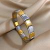 Italian Charm Starter Stainless Steel Bracelet For Women Men Stretchy Watchband Modular Links Chain Gold Color Bangle Wristband