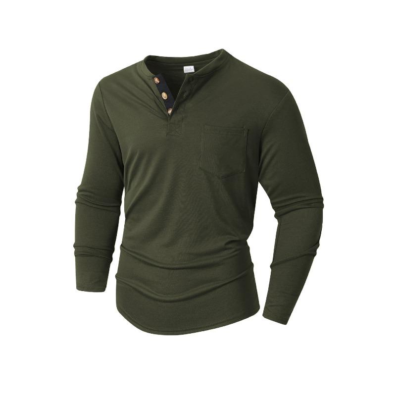 Men's Long Sleeve Polo Shirt, Knit Polyester Viscose Blend Solid Color Polo, Breathable Moisture Wicking Casual Top