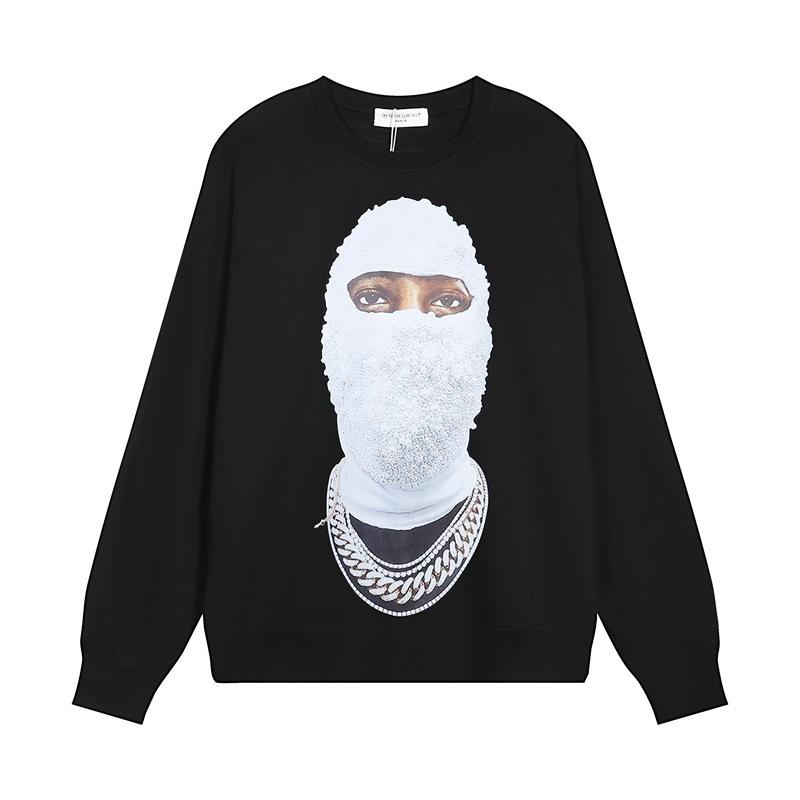 Ih Nom Uh Nit Pearl Masked Man Print Loose Long Sleeve T-Shirt S