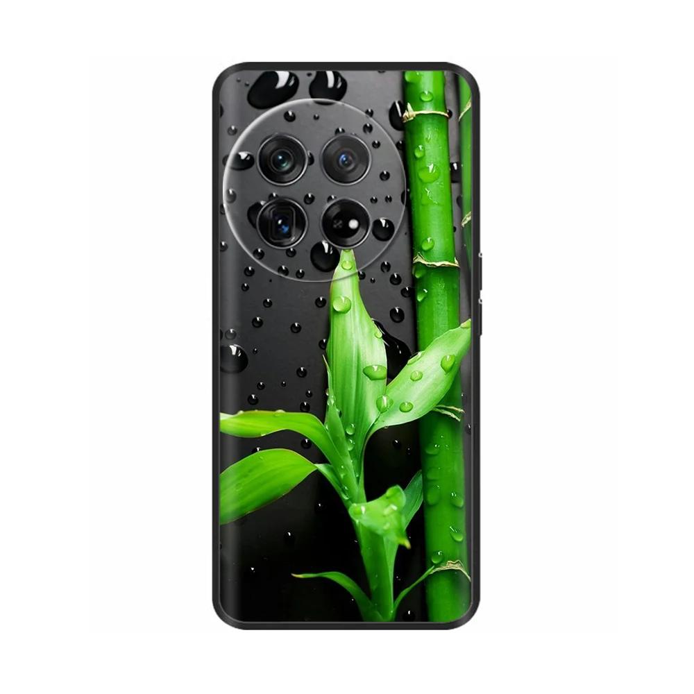 Painted Cover For OnePlus 12 Case Black Silicone Soft Luxury Phone Back Cover For One Plus 12 OnePlus12 5G Fundas Cases Hoesje