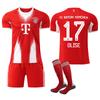 Bayern Munich Home Jersey 10 Muller Soccer Uniform Set Men 2025-26 Kit Kids Youth Olise 14 Diaz 17