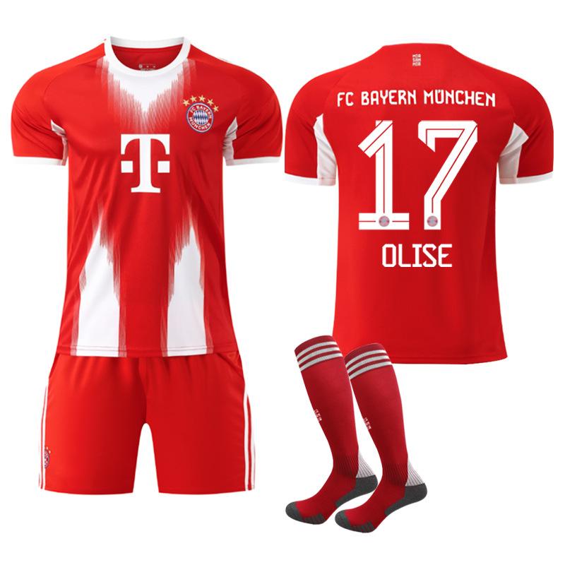 Bayern Munich Home Jersey 10 Muller Soccer Uniform Set Men 2025-26 Kit Kids Youth Olise 14 Diaz 17