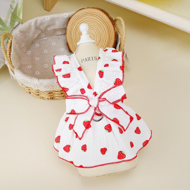 Dog Clothes Floral Princess Skirt Cat Spring and Summer Pet Clothes Cute Skirt Small Dog Lady Quiet Skirt