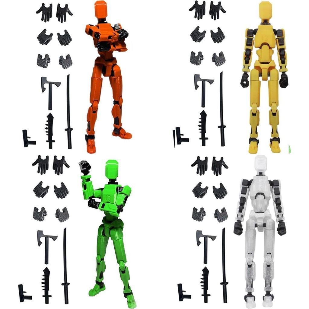 3d Printed Lucky Articulated Doll Toy For Emotional Visual And Intellectual Development Red With 3 Hand Types And 4 Weapons