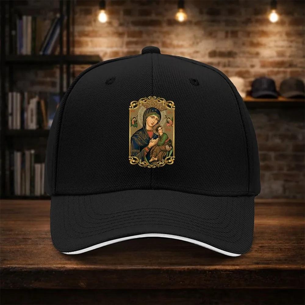 Madonna And Child Icon Baseball Cap Polyester Lightweight Adjustable Unisex Casual Hat