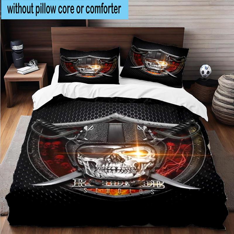 3PCS Rai-ders Football Legacy 3pcs Bedding,Including 3PCS Duvet Cover And 2pcs Pillowcases Perfect for Christmas,Ideal for Bedroom, Dormitory