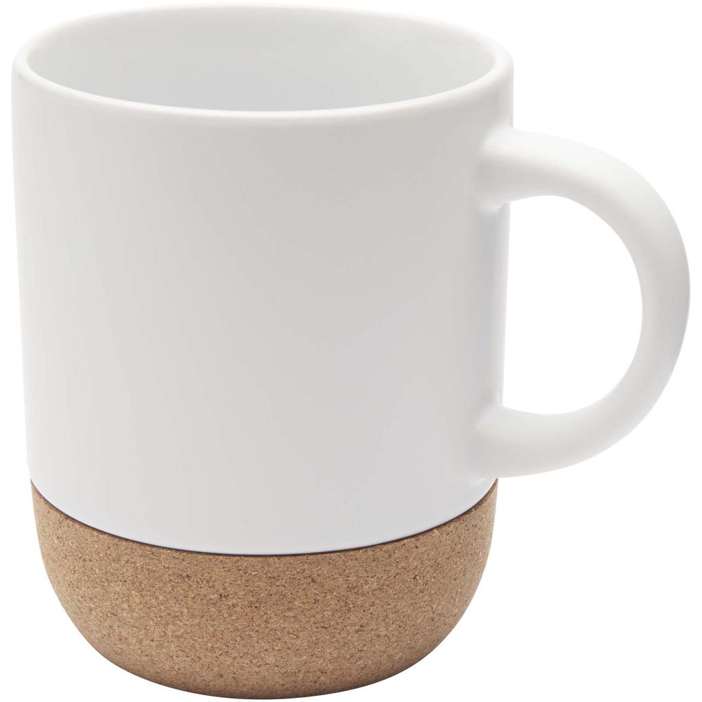 Glass "Billie" 300 ml matte ceramic mug with cork details White