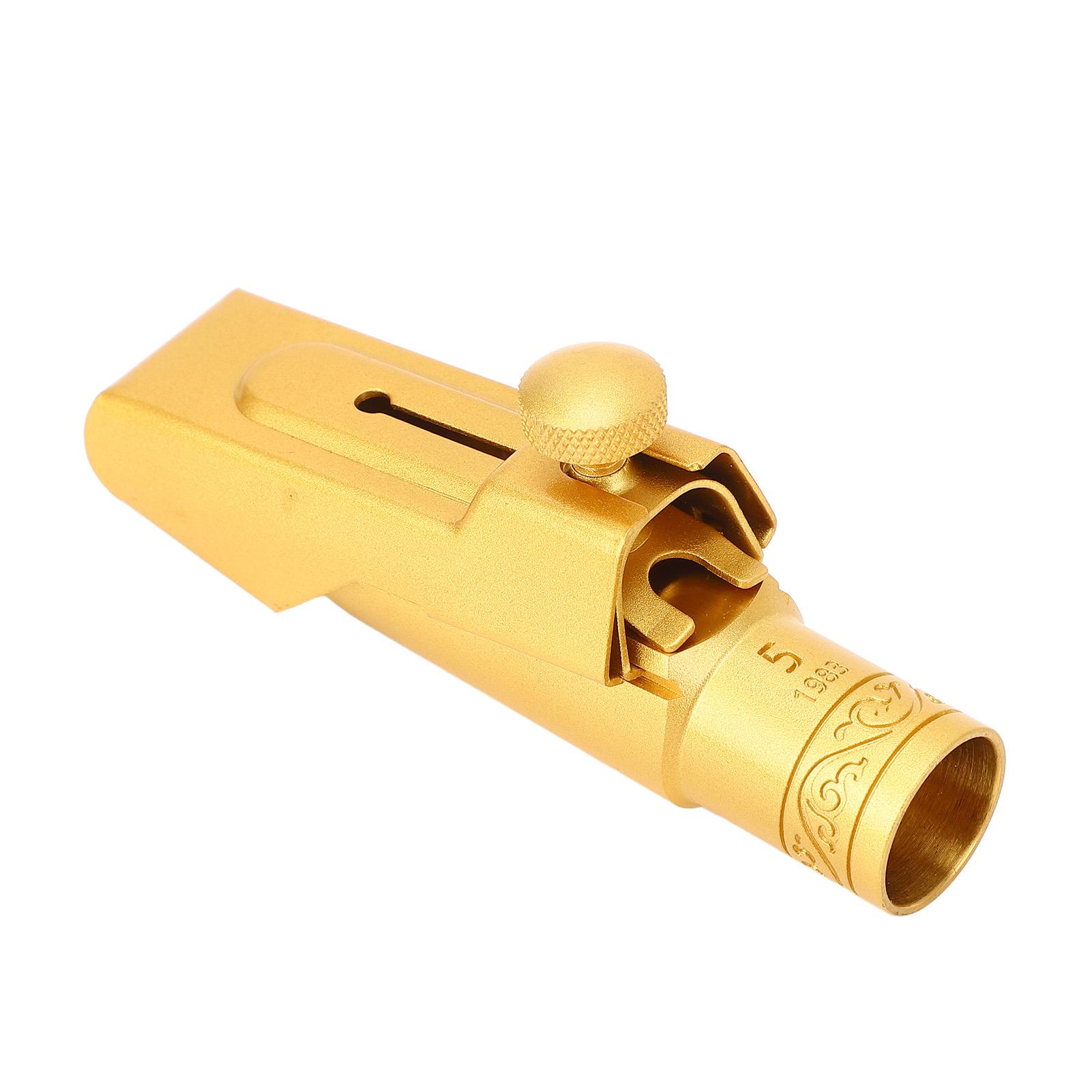 

Alto Saxophone Mouthpiece with Cap Ligature Brass Metal Eb 5C Replacement for Professionals Beginner Frosted Slide Cover