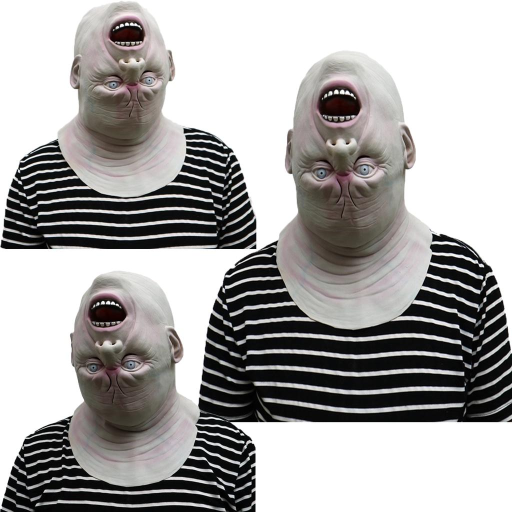 Creepy Latex Upside Down Full Head Mask Perfect For Halloween Costume Parties