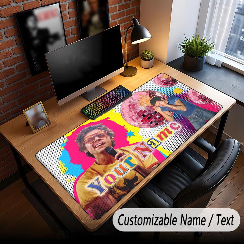 Custom Name Extended Mouse Pad,Harry Styles Gaming Desk Mat For Home Office Desktop Decor