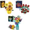 Rose Sunflower Tulip Building Blocks Flower Bouquet Vase Model Bricks Set Home Decoration Kids Educational Toys Holiday Gifts