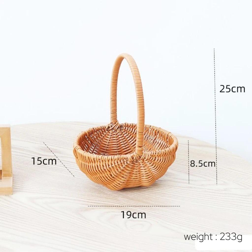 

Корзина для цветов из искусственного ротанга, магазин цветов, самая продаваемая ручная корзина, корзина для хранения цветов в гостиной, корзина для пикника