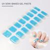 16Tips UV Semi-Cured Gel Nail Art Stickers Combo Pack Glitter High-Gloss Water-Proof Polish Wraps Full Cover Manicure Nails