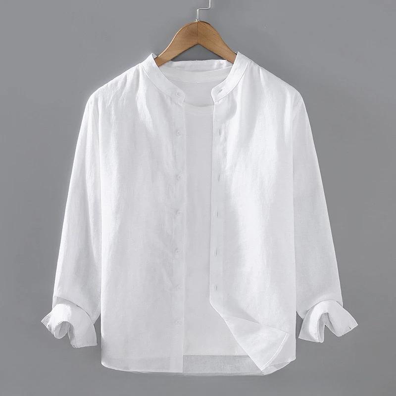 

Men s Shirt Linen Solid Color Shirt Casual Top Outdoor Shopping Clothing Oversized Size Comfortable Fabric XS белый