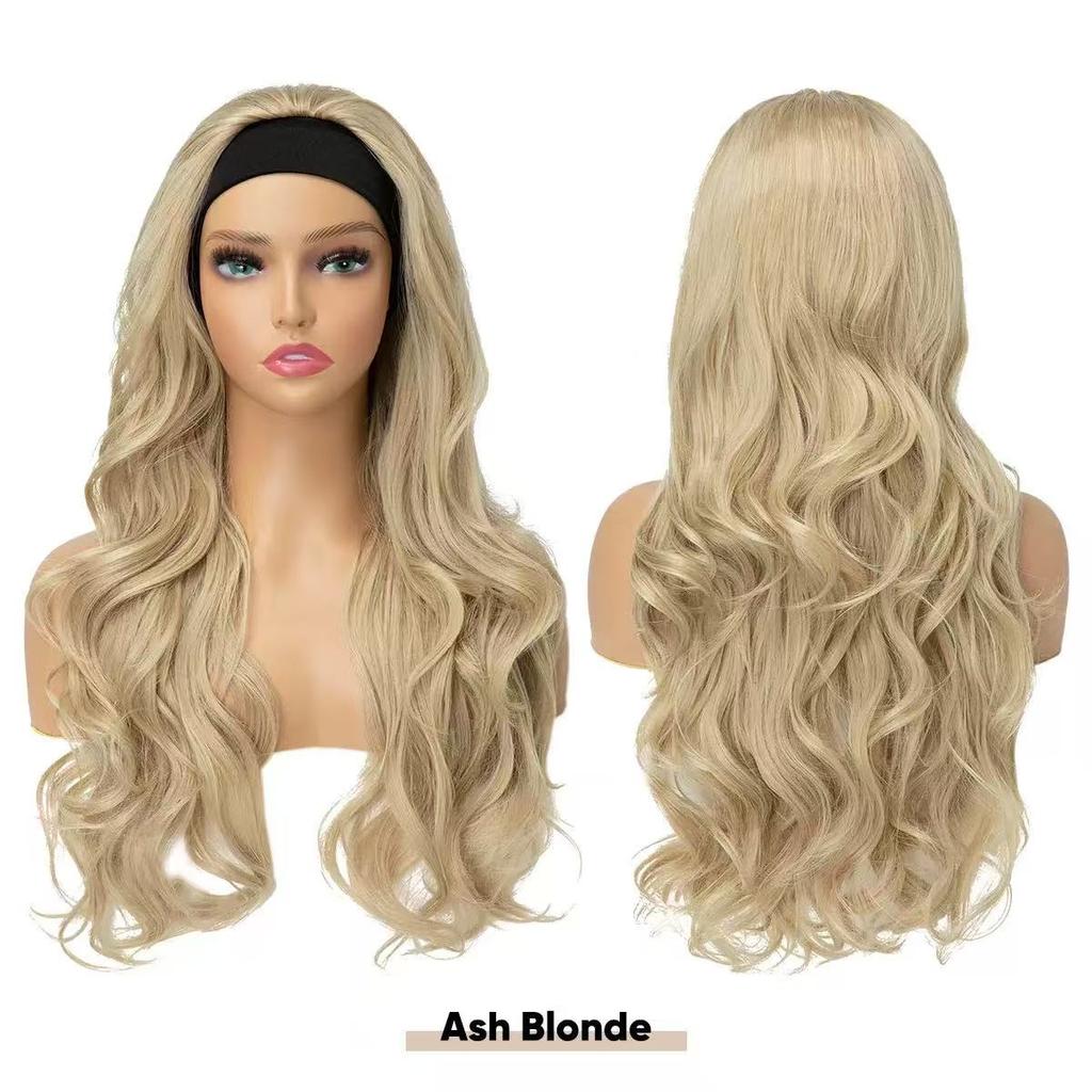 Body Wave Long Wave Curly Headband Synthetic Hair Wig 26 Inch Full Mechanism 180% Density American Black Women Synthetic Wigs