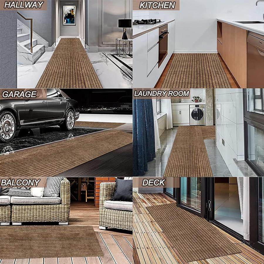 Striped Carpet Classic Door Carpet Kitchen Floor Mat, Closely Attached To The Ground, Anti Slip and Anti Fouling,strong Adhesion