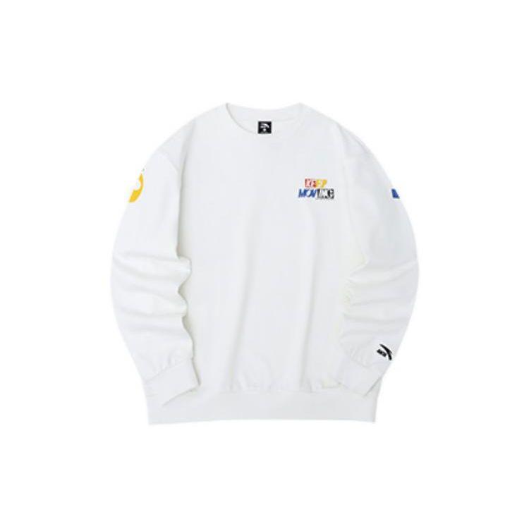 Anta Lifestyle Series FW22 Back Letter Print Sweatshirt Unisex Sweatshirt White 152238708-1