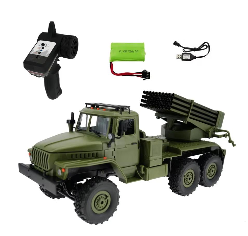 

WPL 1:16 Full Proportion Climbing Car BM-21 Hail Rocket Gun RC CAR Model Car B36-2 Kids Birthday Christmas Gift